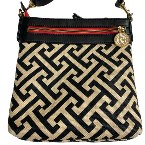 Spartina 449 Black and White Callahan Hipster crossbody bag purse - Picture 2 of 11
